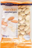 Mängden socker i Mandeln blanchiert ganz