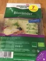 Mängden socker i Bioländer Schnittkäse