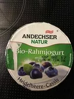 Mängden socker i Bio-Rahmjoghurt - Heildelbeere-Cassis