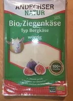 Mängden socker i Bio-Ziegenkäse Typ Bergkäse würzig