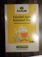 Mängden socker i Bio Fenchel Anis Kümmel Tee