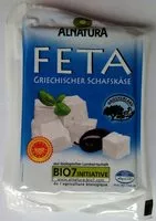 Mängden socker i griechischer Feta mit 10 % Ziegenkäse, 3 Monate gereift, (Bio) 48 %