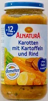 Mängden socker i Karotten mit Kartoffeln und rind