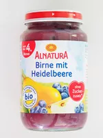 Mängden socker i Birne mit heidelbeere