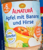 Mängden socker i Apfel mit Banane und Hirse