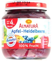Mängden socker i Apfel-Heidelbeere