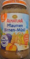 Mängden socker i Pflaumen Birnen-Müsli