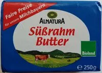 Mängden socker i Süßrahm Butter