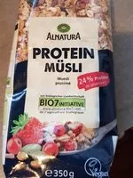 Mängden socker i Alnatura proteín musli