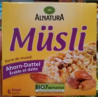 Mängden socker i Müsli érable et datte