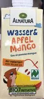 Mängden socker i Wasser Apfel Mango