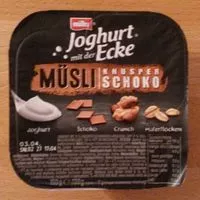 Mängden socker i Joghurt mit der Ecke Müsli Knusper Schoko
