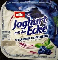 Mängden socker i Joghurt mit der Ecke Heidelbeere