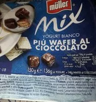 Mängden socker i Müller Mix, Yoghurt Bianco Wafer Al Cioccolato