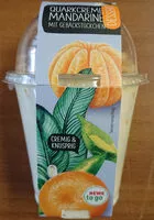 Mängden socker i Dessert Quarkcreme Mandarine mit Gebäckstückchen