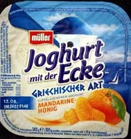 Mängden socker i Joghurt mit der Ecke Griechischer Art Mandarine-Honig