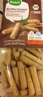 Mängden socker i Bio Glutenfrei Rosmarin Grissini