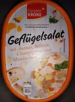 Mängden socker i Geflügelsalat mit Ananas, Sellerie, Champignons und Mandarinen