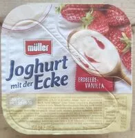Mängden socker i Joghurt mit der Ecke Erdbeere-Vanilla