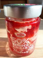 Mängden socker i 50 % weniger zucker himbeere