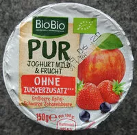 Mängden socker i Pur Joghurt Mild & Frucht - Erdbeere-Apfel-Schwarze Johannisbeere