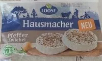 Mängden socker i Hausmacher Pfeffer Zwiebel Käse