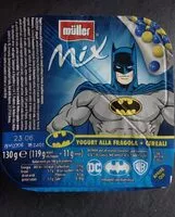 Mängden socker i Muller mix fragola e cereali