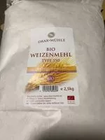 Mängden socker i Mehl, Weizen, 550