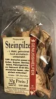 Mängden socker i Steinpilze - getrocknet