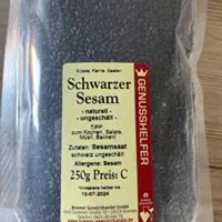Mängden socker i Sesam schwarz Naturell ungeschält