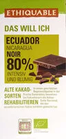 Mängden socker i Ecuador noir 80%