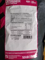 Mängden socker i Designer Whey Protein