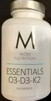 Mängden socker i Essentials 03-D3-K2