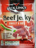 Mängden socker i Meat Snacks Beef Jerky Sweet & Hot