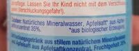 Mängden socker i Bio Apfel mit stillem Mineralwasser