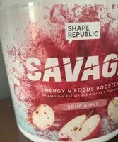 Mängden socker i SAVAGE ENERGY & FOCUS BOOSTER Sour Apple