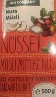 Mängden socker i Nuss Müsli