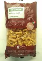 Mängden socker i Vollkorn fusilli