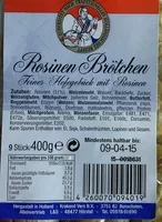 Mängden socker i Rosinen Brötchen