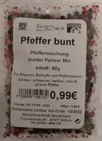 Mängden socker i Gewürzkontor Pfeffer bunt