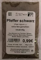 Mängden socker i Gewürzkontor Pfeffer schwarz extra fein gemahlen