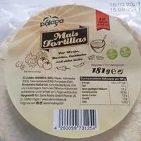 Mängden socker i Mais tortilla