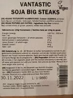Mängden socker i Big Soja steaks