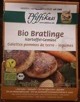 Mängden socker i Bio Bratlinge Kartoffel-Gemüse