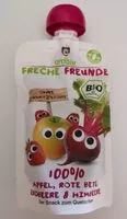 Mängden socker i Freche Freunde Apfel, rote Beete, Erdbeere & Himbeere