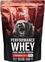 Mängden socker i Nu3 Performance Whey Plus Shaker, Erdbeere