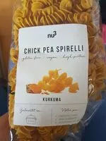 Mängden socker i Nu3 Chick Pea Spirelli Med Gurkemeie