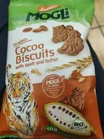 Mängden socker i Organic cocoa biscuits