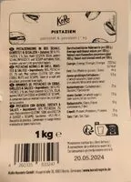 Mängden socker i Pistazien geröstet und gesalzen