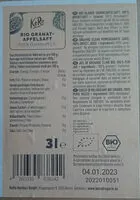 Mängden socker i Koro Granatapfel Saft bio